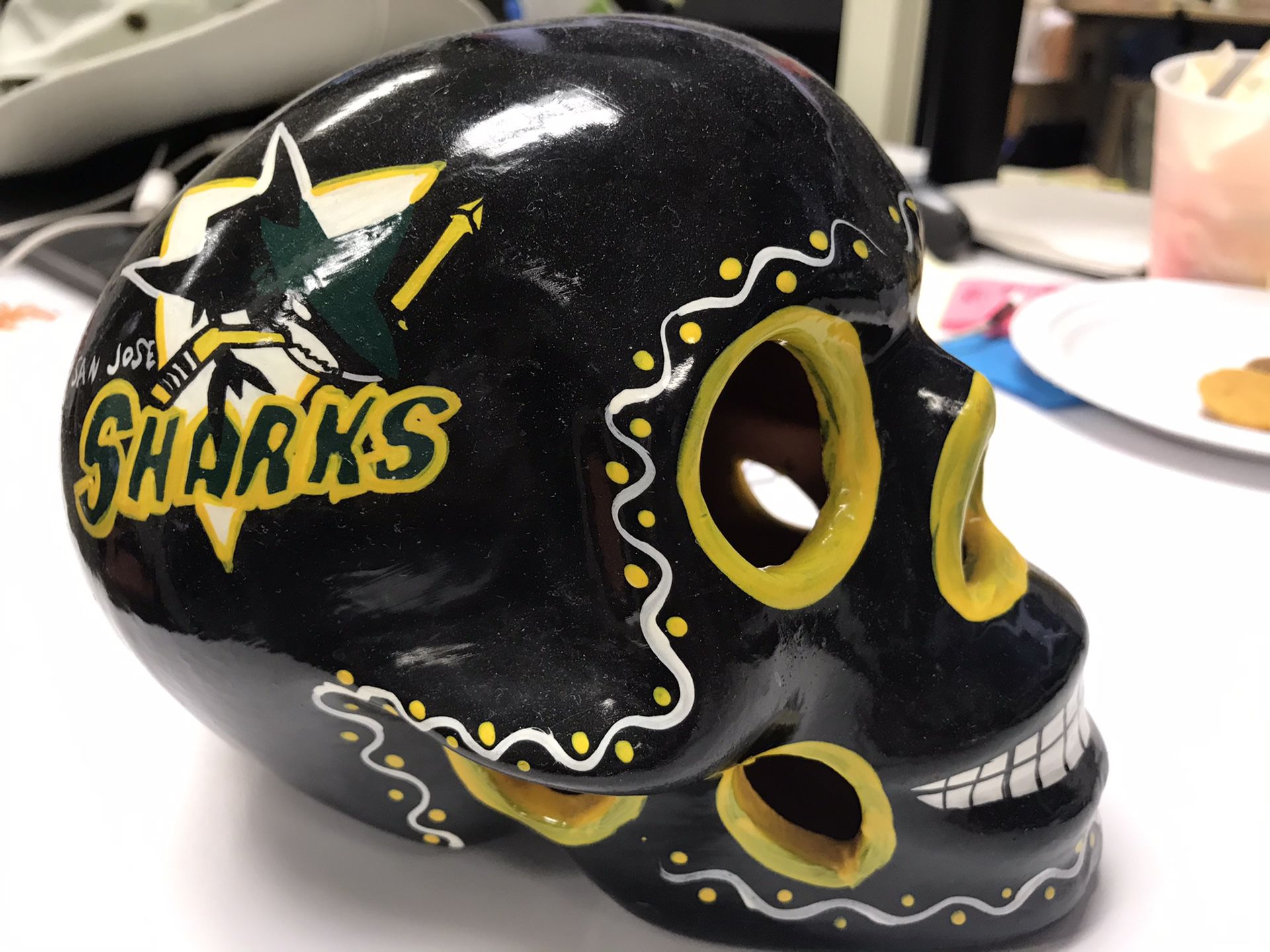 Sports skull, San Jose Sharks, SF Giants, SF 49 and Warriors