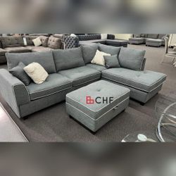 3 Pc Living Room Sectional Sofa With Ottoman  // Different Models Available  ( LIMITED TIME OFFER 