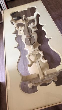 Vintage violin glass coffee table
