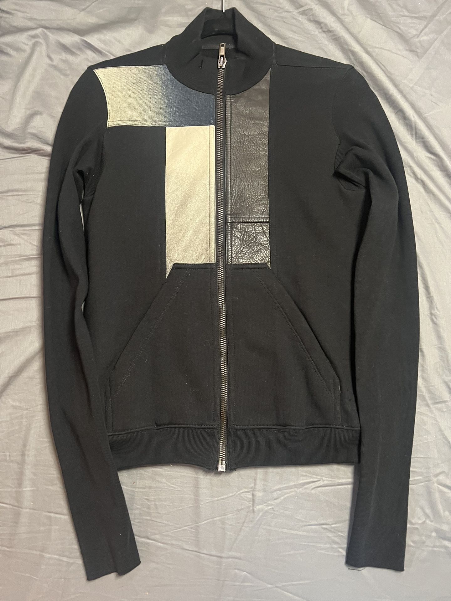 Rick Owens DRKSHDW Multi-Paneled Leather Zip Up Jacket