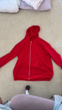 Red zip up jacket