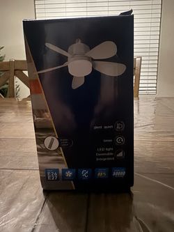 17.7" Socket Fan Light, 3000 Lumens Small Ceiling Fans with Lights and Remote, E26/E27 Light Bulb Fan with Reversible Motor, Dimmable 3000K-6500K Ligh