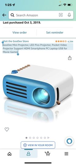 GooDee Mini Projector, LED Pico Projector, Pocket Video Projector Support HDMI Smartphone PC Laptop USB for Movie Games