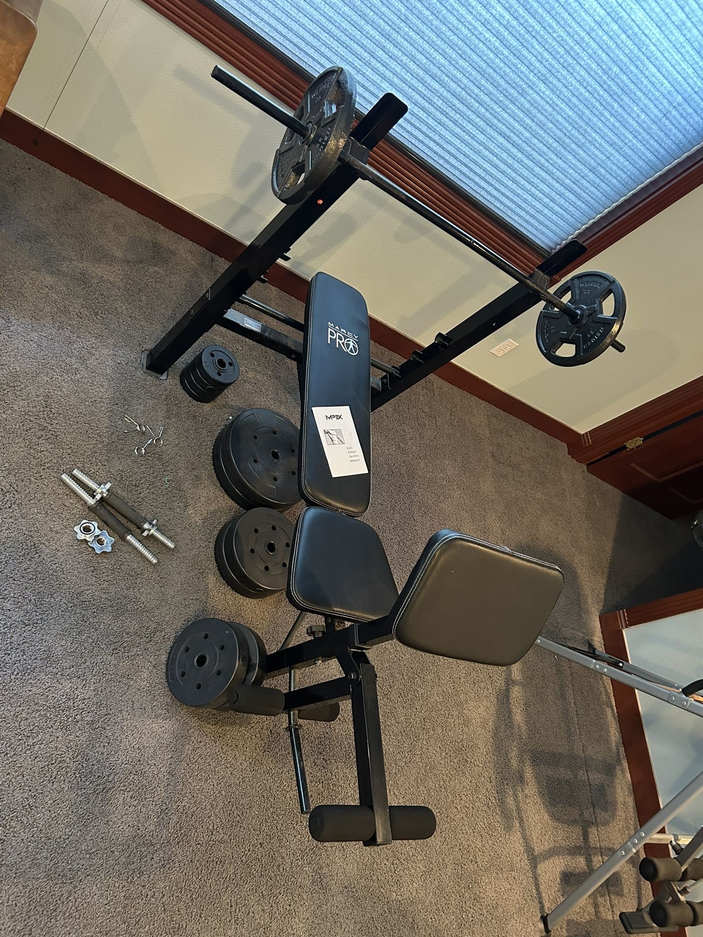 Workout Bench With Preacher Curl Pad And Leg Curls
