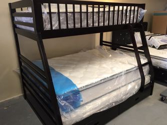 BRAND NEW TWIN OVER FULL BUNK BED WITH MATTRESS