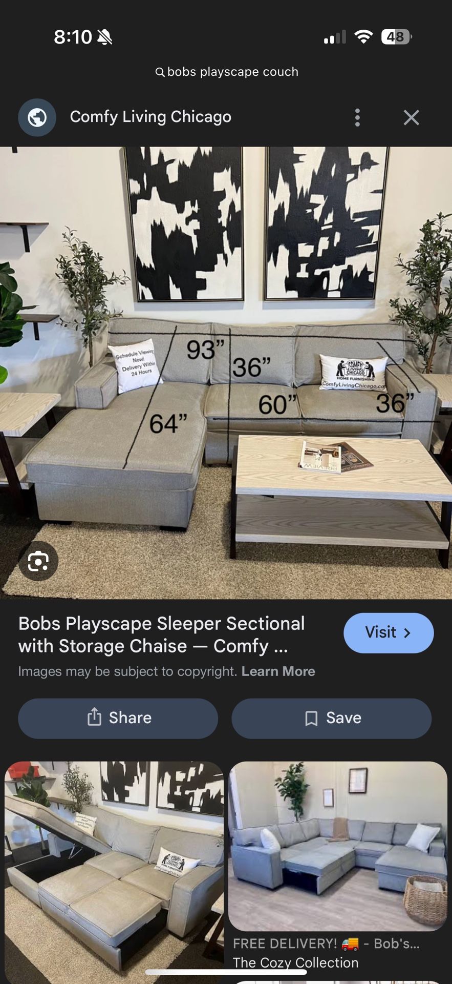 Bobs Play scape Sleeper Sofa