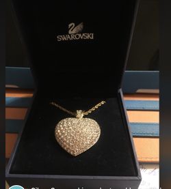 Retired puffed heart pendant by Swarovski
