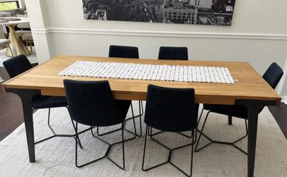 West Elm Slope Dining Chairs - Navy (quantity 6)