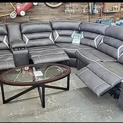 $39 Down Payment Ashley Power Reclining Sectional Sofa 