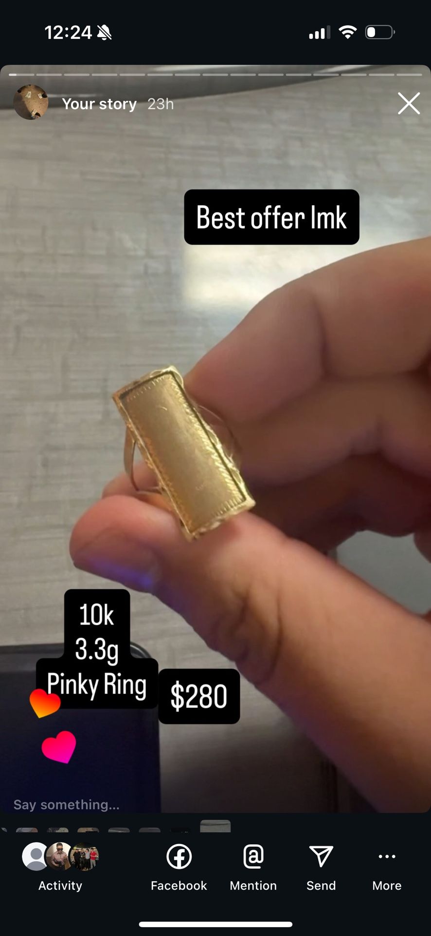 Gold pinky ring