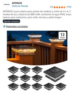12 lights solar post