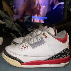 Nike Air Jordan 3 Retro Fire Red Size 6Y Pre Owned 