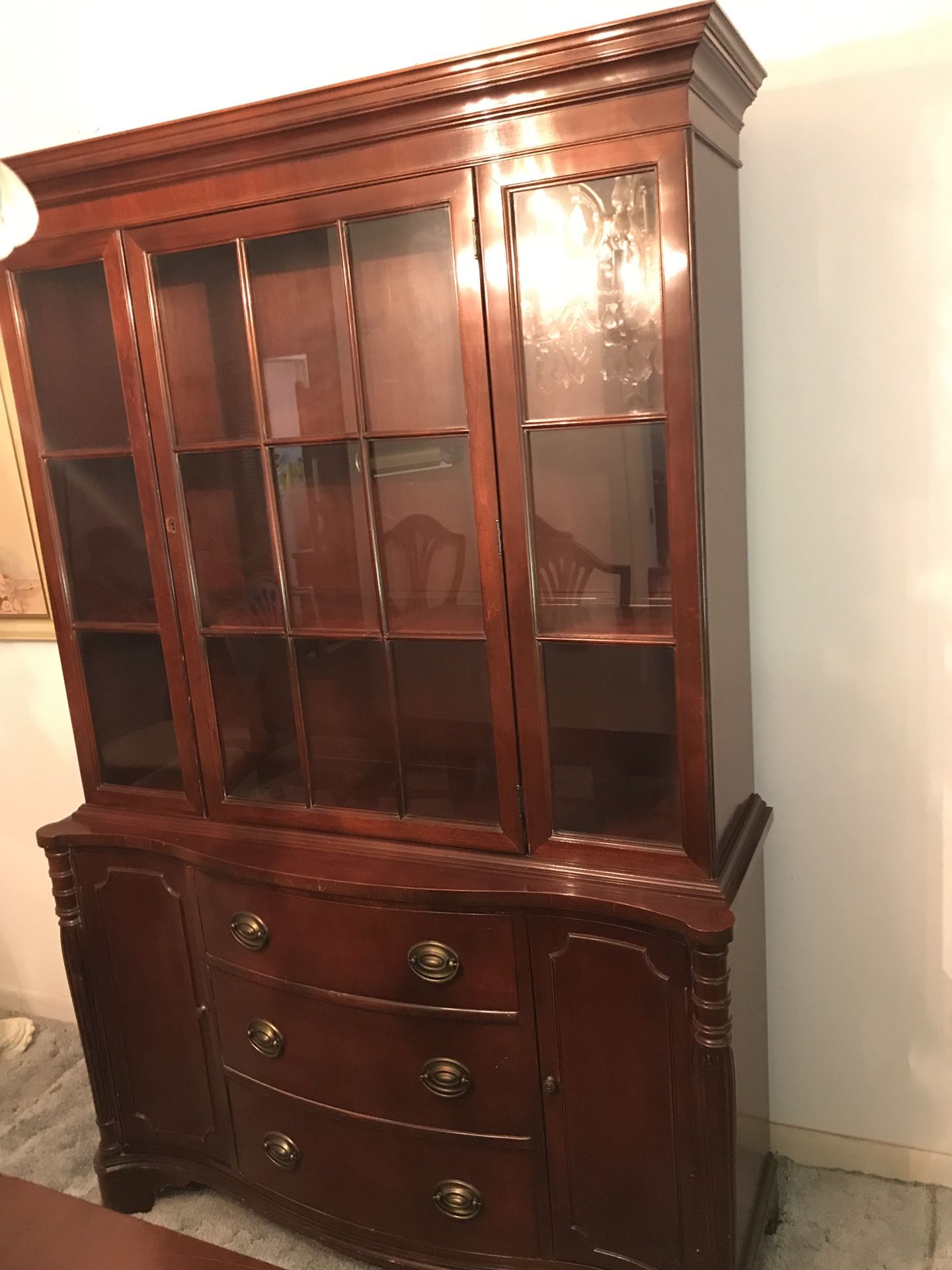 Antique Solid Mahogany China cabinet