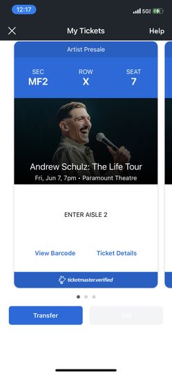 Andrew Schulz 7pm show 3 Tickets