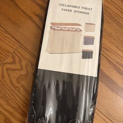 Collapsible Toilet Paper Storage Box with Bamboo Lid – New