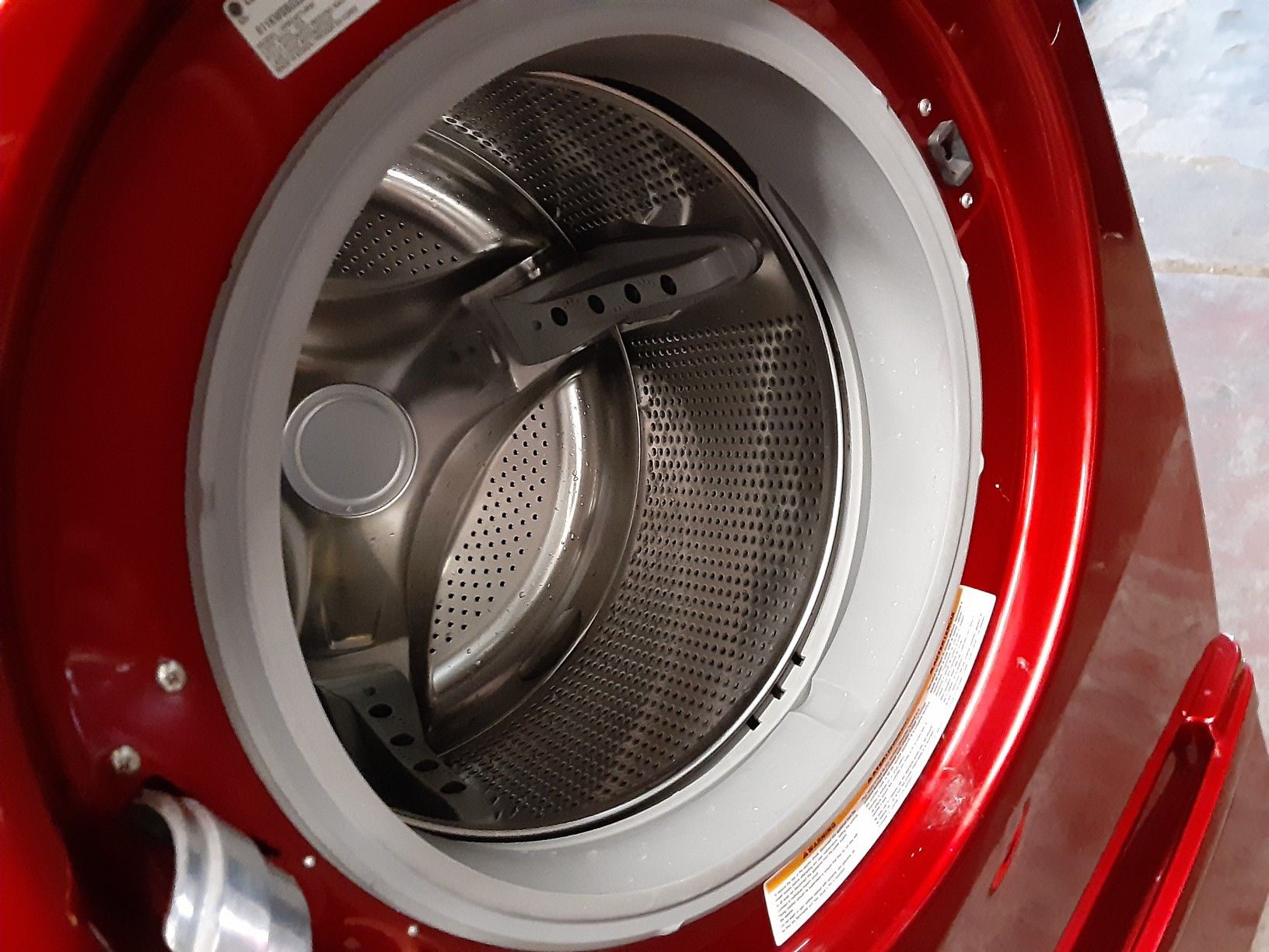 Lg red washer and dryer front load set with pedestals gas for Sale in