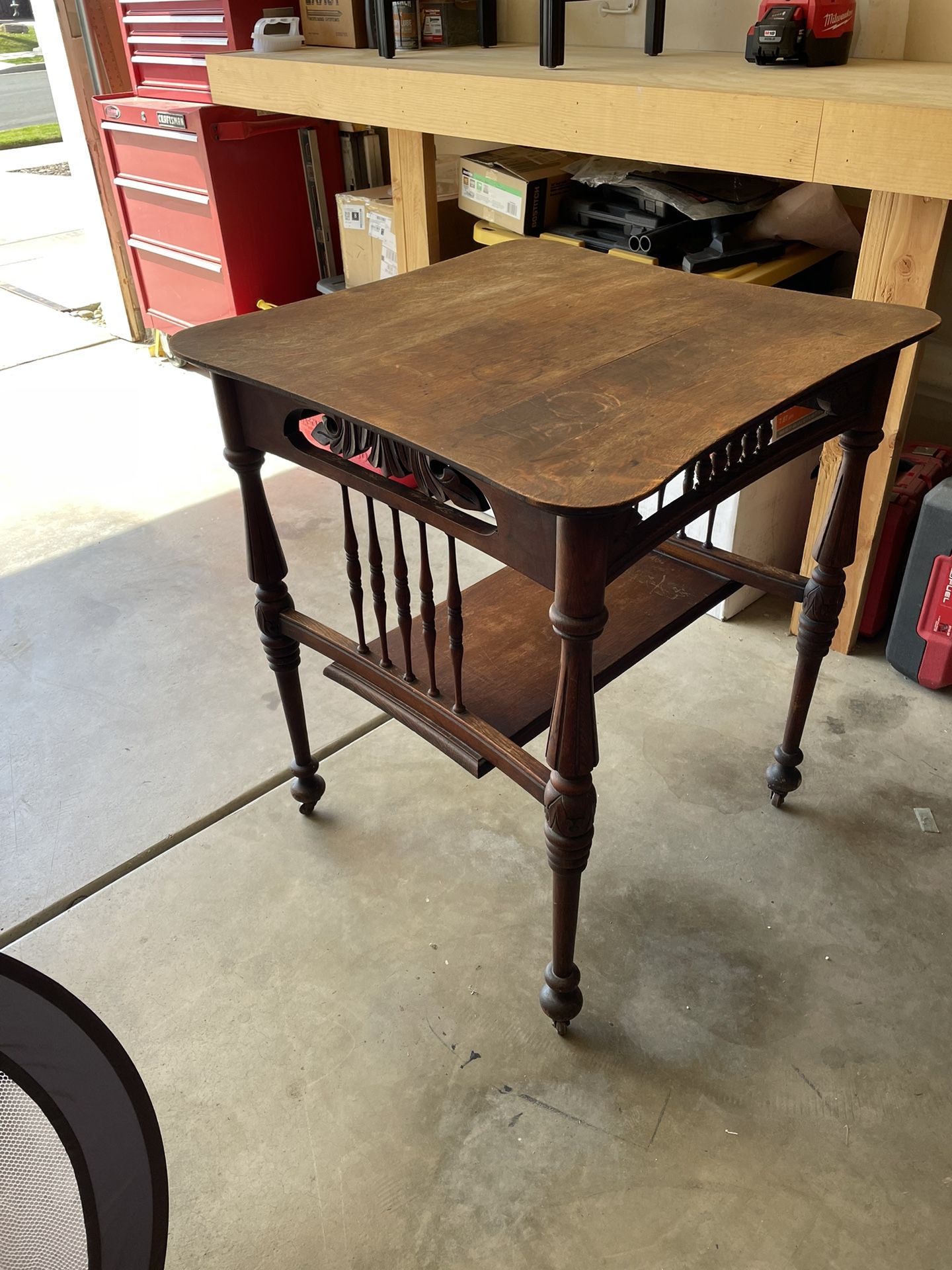 Antique Repaired 1940 Side Table 