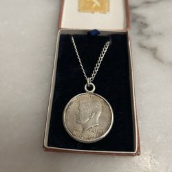 Kennedy Silver Coin And Necklace 