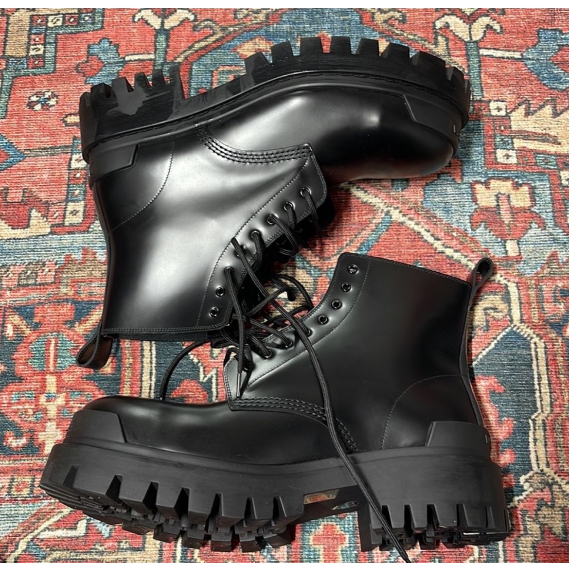 NWT Balenciaga Strike Bootie in Black size US 9 Size: 9 Balenciaga Leather upper with lug rubber sole Made in Italy Approx 50mm/ 2 inch heel