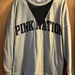 Pink Nation Gray Sweatshirt - Small