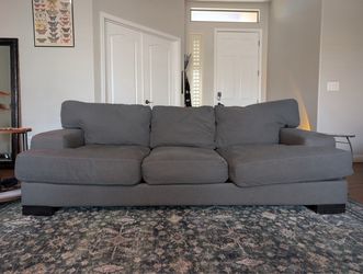 Living Spaces gray couch