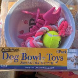 Dog Bowl And Toys 