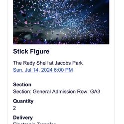 2 Stick Figure Tickets 