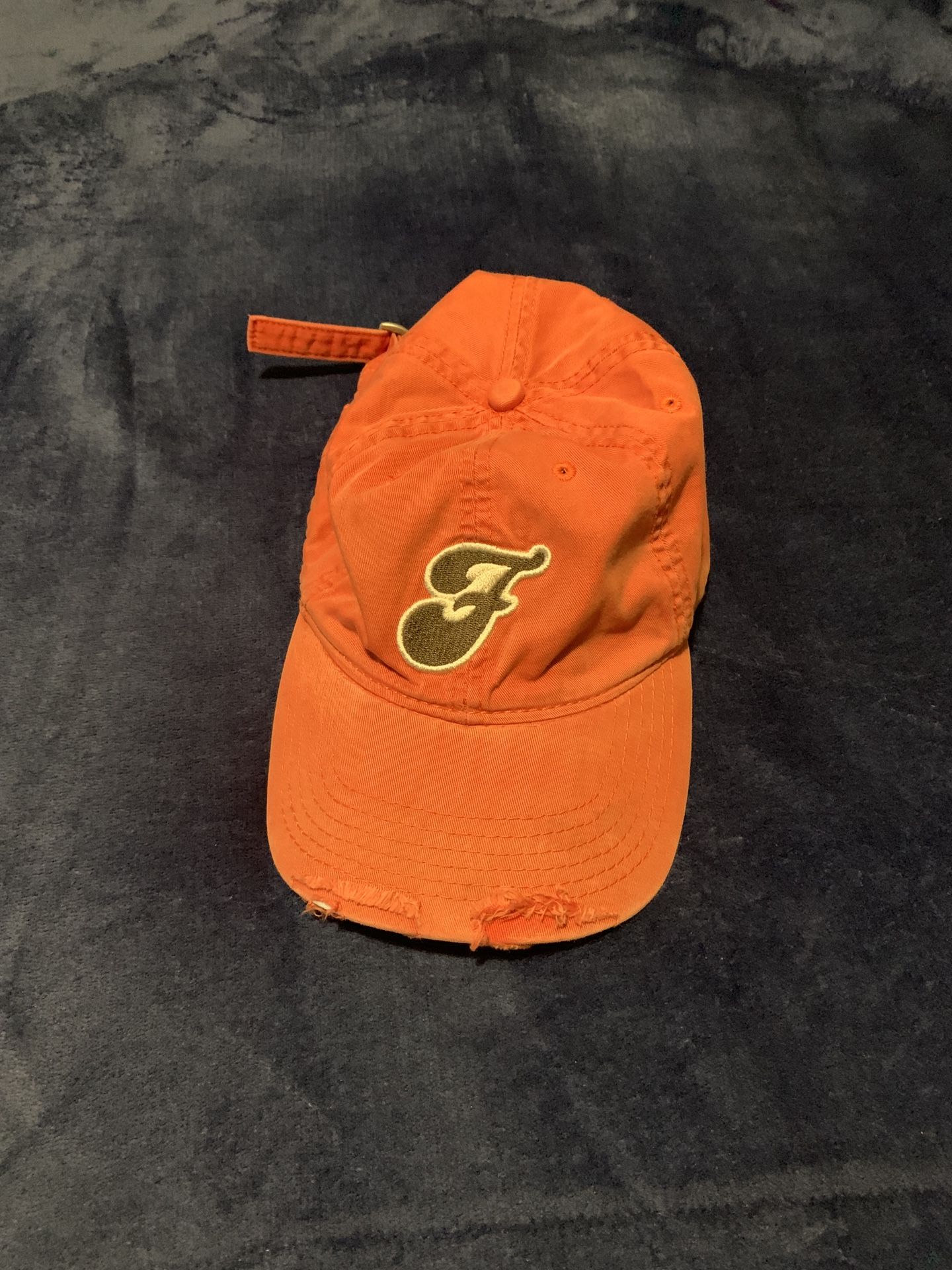 Vintage Fossil Logo #54 Distressed Ball Cap Authentic Faded Red color-USA