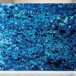 Stunning Blue & Teal Abstract Canvas - 48” x 24” Original 1/1