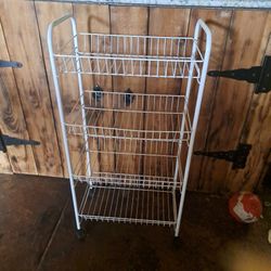 White Metal Storage Rack 
