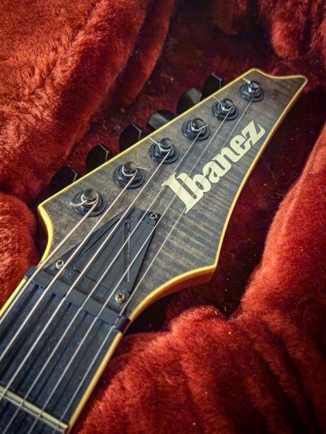 Ibanez RGAIX6FM Iron Label Black Electric Guitar Flame Maple With Hard Shell Case