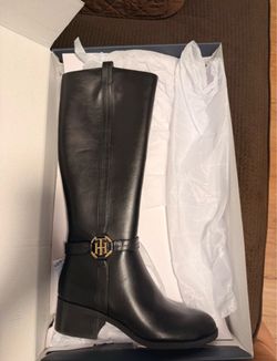 Tommy Hilfiger Black Knee-High Riding Boots