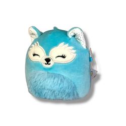Squishmallows Dabney the Fox Plush – 4” – Blue Fox – Pre-Owned