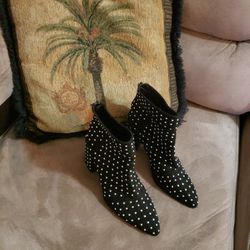 BLACK BOOTIES WITH SILVER SEQUINS-BRAND NEW