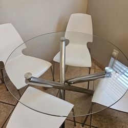 Tempered Glass Dining Table Set