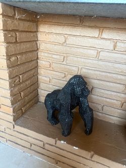 Black Studded Geometric Gorilla Statue