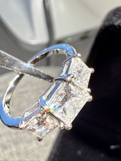 Engagement Ring 2 Carat Moissanite on 14k Gold