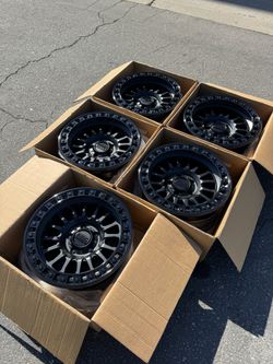 (5) New KMC KM552 IMS Black 5x5 17” Wheels For Jeep Wrangler Gladiator 5x5