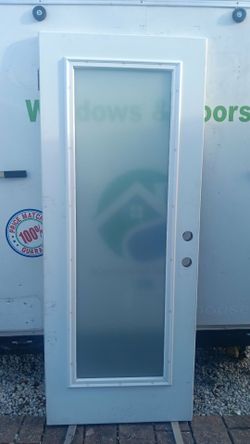 32x80 impact door with frosted glass