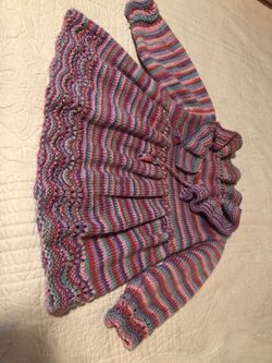 Hand Knit Toddler Girl Sweater Size 2T