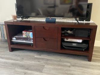 dark brown solid wood credenza tv stand