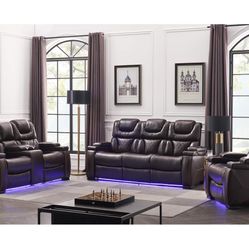 Power Reclining Sofa And Love Seat $1 Down No Credit Check Financing