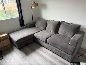 Need Gone ASAP! BONATERRA CHARCOAL SOFA W/REVERSIBLE CHAISE