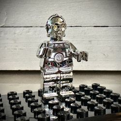 Lego Custom C3PO Silver Chrome Minifigure