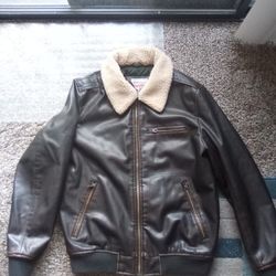 Levi Strauss Brown Faux Leather Jacket Medium 