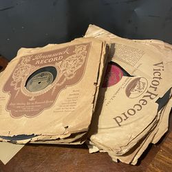 Lot of 15 Vintage 78 RPM Records – Brunswick & Victor Paper Sleeves – Antique Albums
