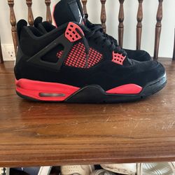 Size 12-Jordan 4 Red Thunder Used No Box Clean Nike