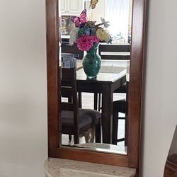 antique entry hall tree with mirror