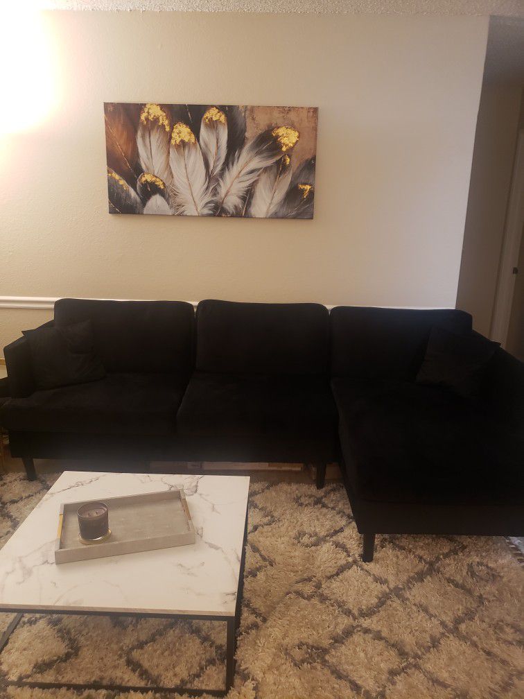 Black  Sectional/ Almost New