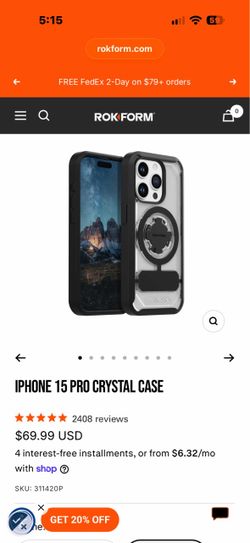 Rockform crystal case iPhone 15 pro